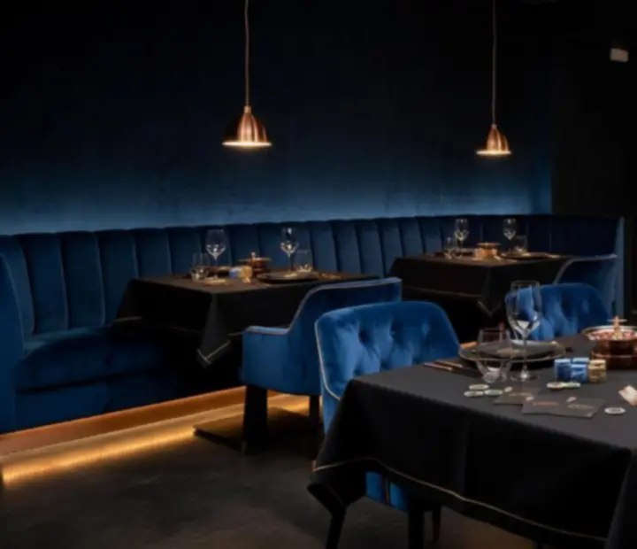 Cinematic Australian restaurant interior prepared for a casino-style themed evening